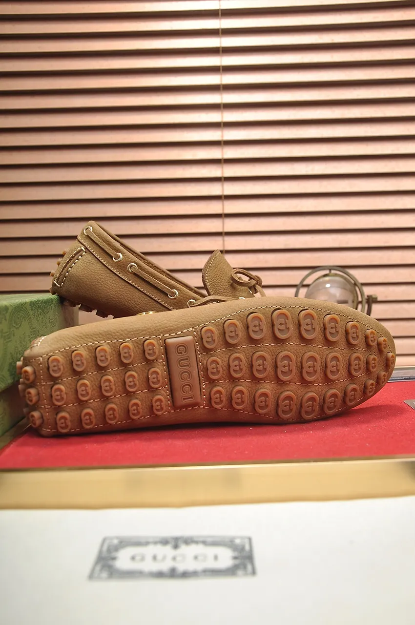 Men's Men's Shoes💰420💶【GUCCI】 (High-end Niuli) New 🍀Gucci*——Gucci Doudou Shoes! Made of imported original cowhide, the inner top layer is comfortable cowhide lining! Original wear-resistant rubber outsole! High quality products! Code number 38-44!